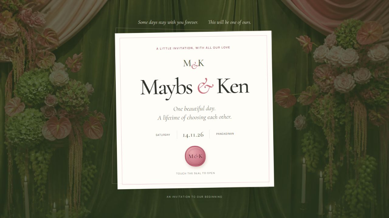 Maybs & Ken Wedding — Open the invitation interface reference