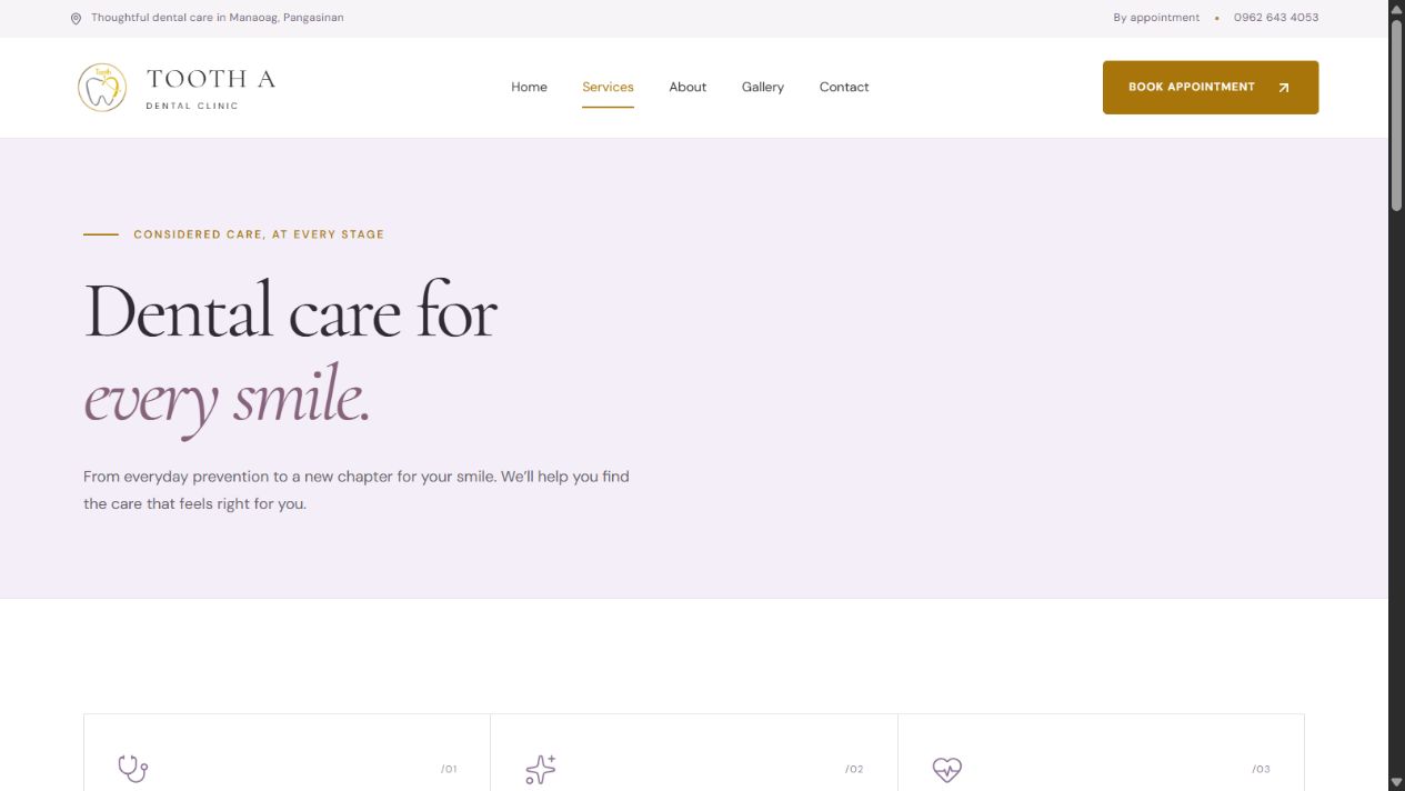 Tooth A Dental Clinic — Services interface reference